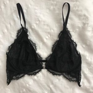 FREE PEOPLE - black lace underwire bra